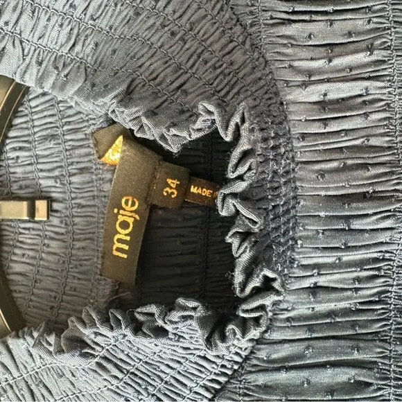 Maje Flounced Smocked Dress - Picture 4 of 9